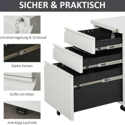 Rollcontainer 924-024WT weiß B/H/T: ca. 39x60x48 cm