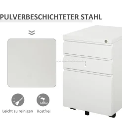 Rollcontainer 924-024WT weiß B/H/T: ca. 39x60x48 cm
