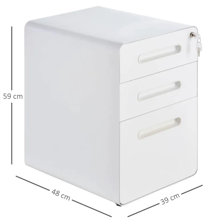 Rollcontainer 924-007WT weiß B/H/T: ca. 39x59x48 cm