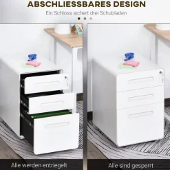 Rollcontainer 924-007WT weiß B/H/T: ca. 39x59x48 cm