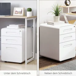 Rollcontainer 924-007WT weiß B/H/T: ca. 39x59x48 cm