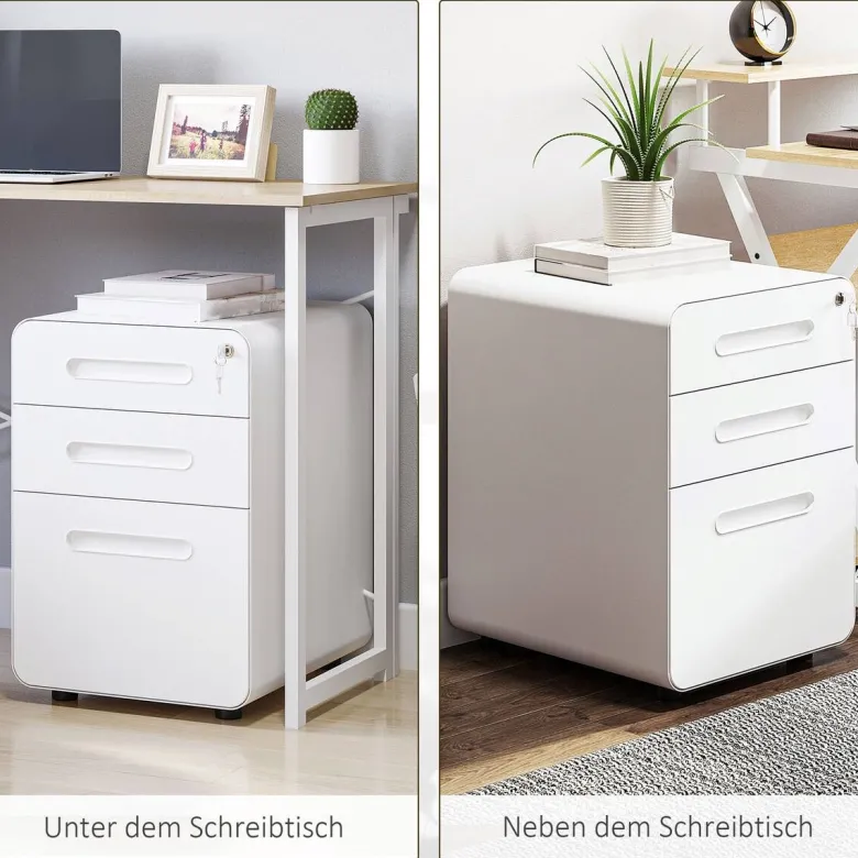 Rollcontainer 924-007WT weiß B/H/T: ca. 39x59x48 cm