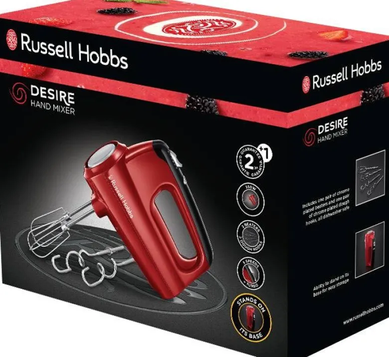 Russell Hobbs Handmixer 24670-56 rot schwarz Kunststoff B/H/L: ca. 8,5x15,9x19,6 cm