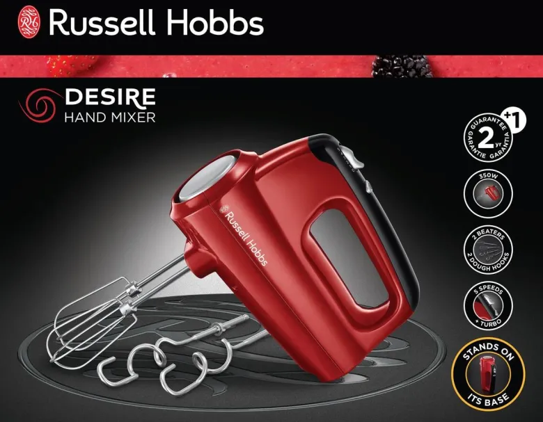 Russell Hobbs Handmixer 24670-56 rot schwarz Kunststoff B/H/L: ca. 8,5x15,9x19,6 cm