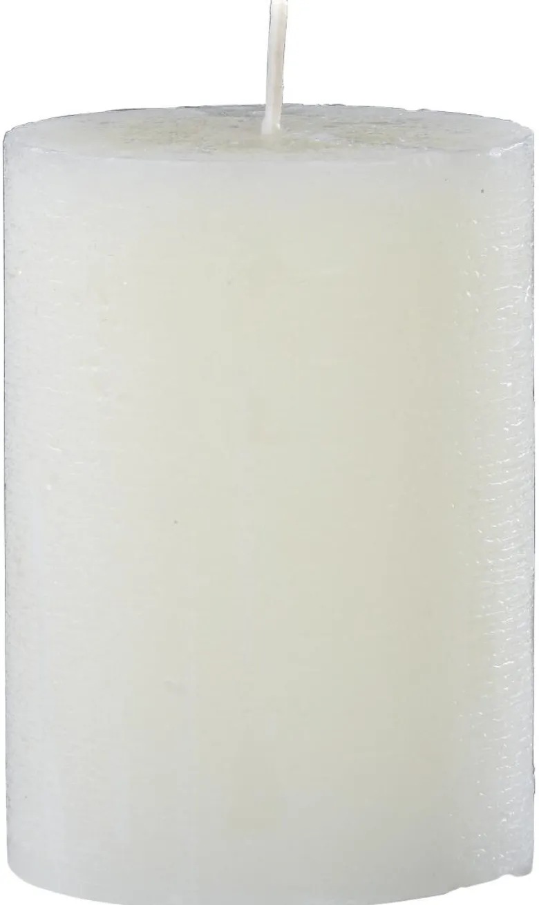 Rustic-Kerze beige B/H/L: ca. 6,8x10x6,8 cm