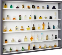 Sammelvitrine Collecty grau weiß B/H/T: ca. 80x9,5x60 cm