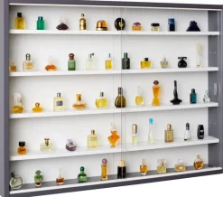 Sammelvitrine Collecty grau weiß B/H/T: ca. 80x9,5x60 cm