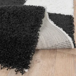 Sanat Hochflorteppich MILANO schwarz B/L: ca. 160x230 cm