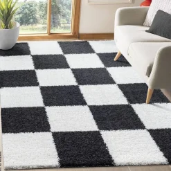 Sanat Hochflorteppich MILANO schwarz B/L: ca. 160x230 cm