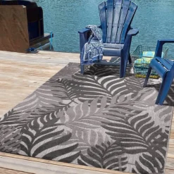 Sanat Outdoorteppich FLORAL grau B/L: ca. 160x230 cm