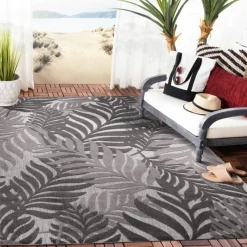 Sanat Outdoorteppich FLORAL grau B/L: ca. 160x230 cm