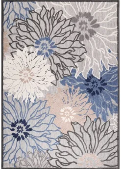 Sanat Outdoorteppich FLORAL grau B/L: ca. 120x170 cm