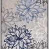 Sanat Outdoorteppich FLORAL grau B/L: ca. 80x200 cm