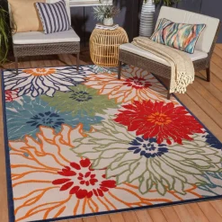 Sanat Outdoorteppich FLORAL bunt B/L: ca. 200x290 cm