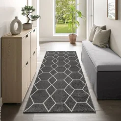 Sanat Teppich Trellis anthrazit B/L: ca. 80x200 cm
