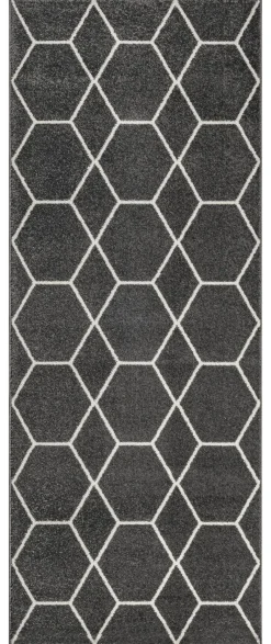 Sanat Teppich Trellis anthrazit B/L: ca. 80x200 cm