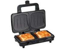 Sandwichtoaster silber schwarz B/H/L: ca. 12x26,5x31,5 cm