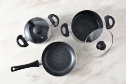 SAN IGNACIO Kochgeschirrset Soria schwarz Aluminium 4 tlg.