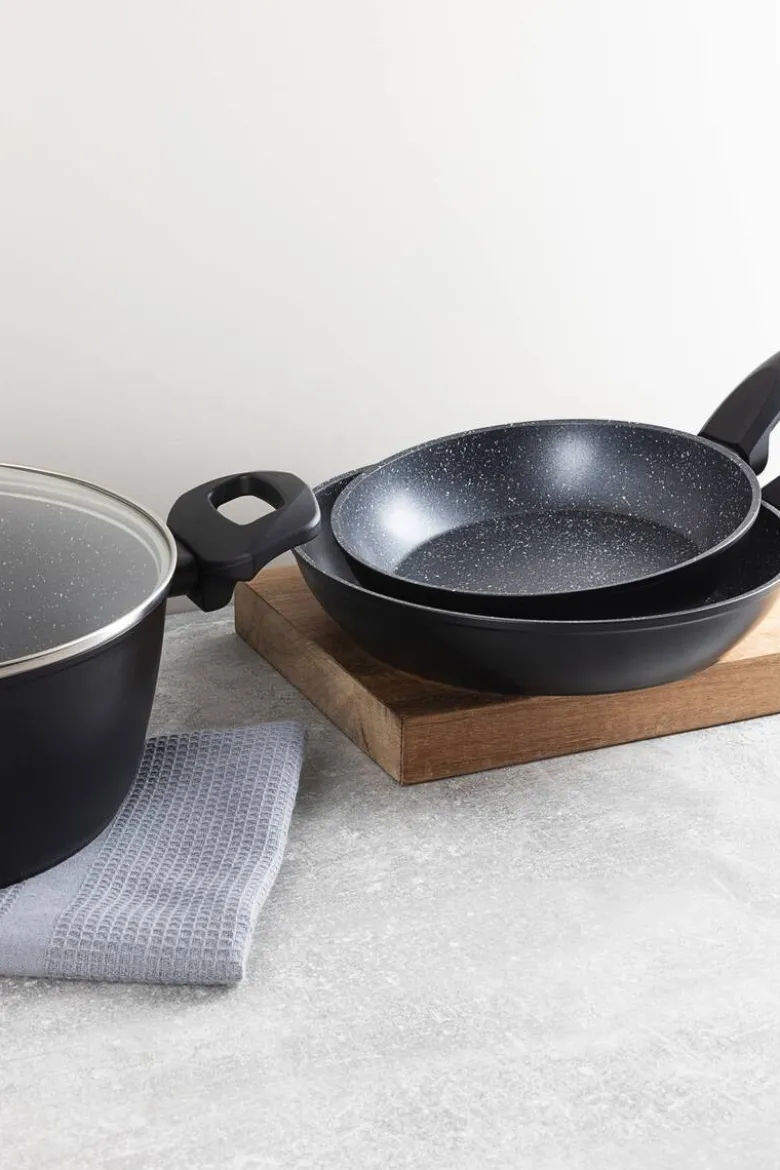 SAN IGNACIO Kochgeschirrset Tormes schwarz Aluminium 4 tlg.