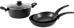 SAN IGNACIO Kochgeschirrset Tormes schwarz Aluminium 4 tlg.