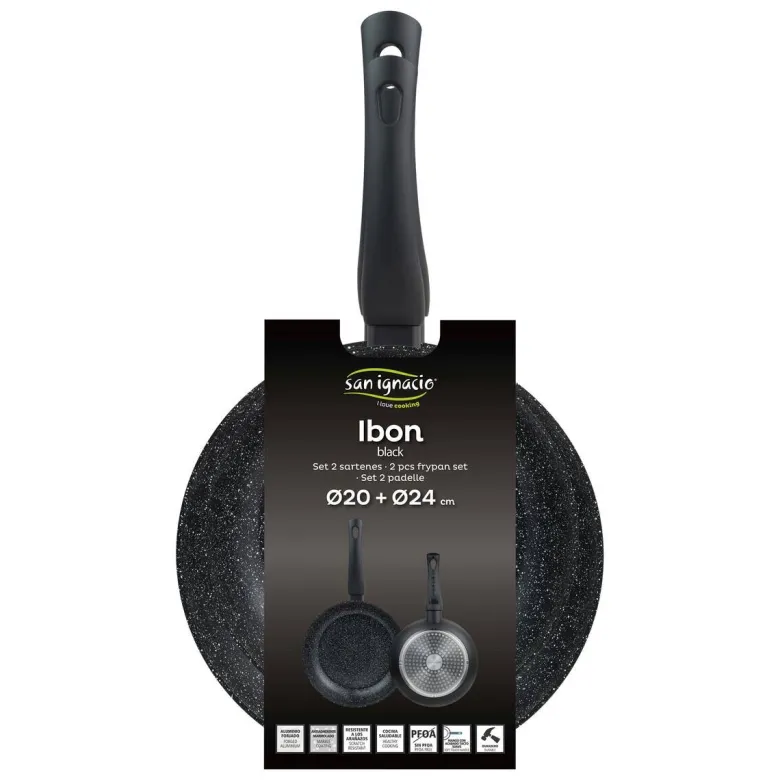 SAN IGNACIO Pfannen-Set IBON BLACK schwarz Aluminium 2 tlg.