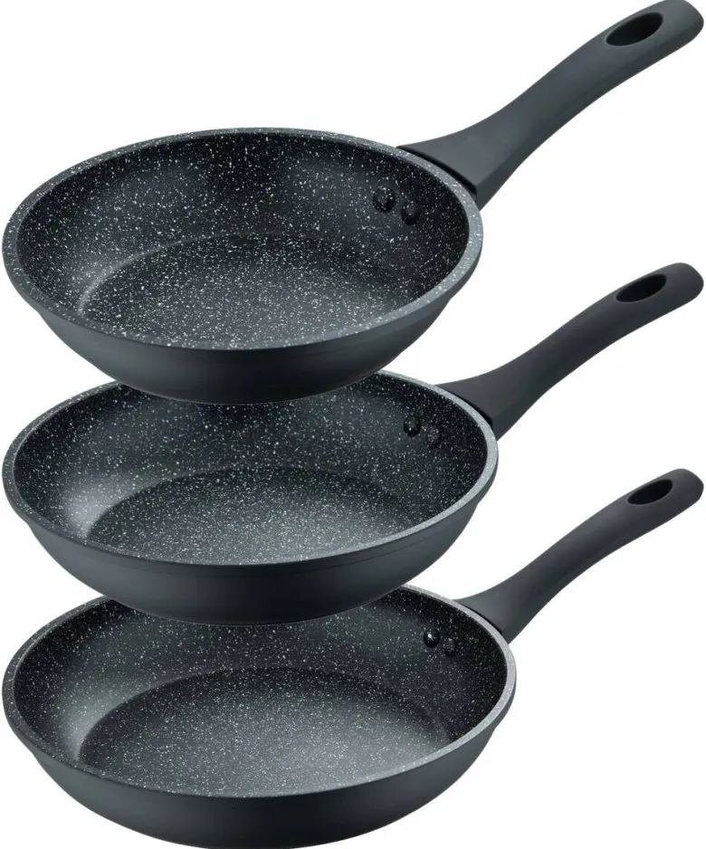 SAN IGNACIO Pfannen-Set NIZA schwarz Aluminium 3 tlg.