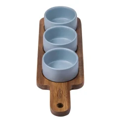 SAN IGNACIO Schalenset NOIA blau Holz D: ca. 8 cm