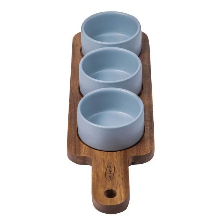 SAN IGNACIO Schalenset NOIA blau Holz D: ca. 8 cm
