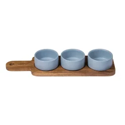 SAN IGNACIO Schalenset NOIA blau Holz D: ca. 8 cm