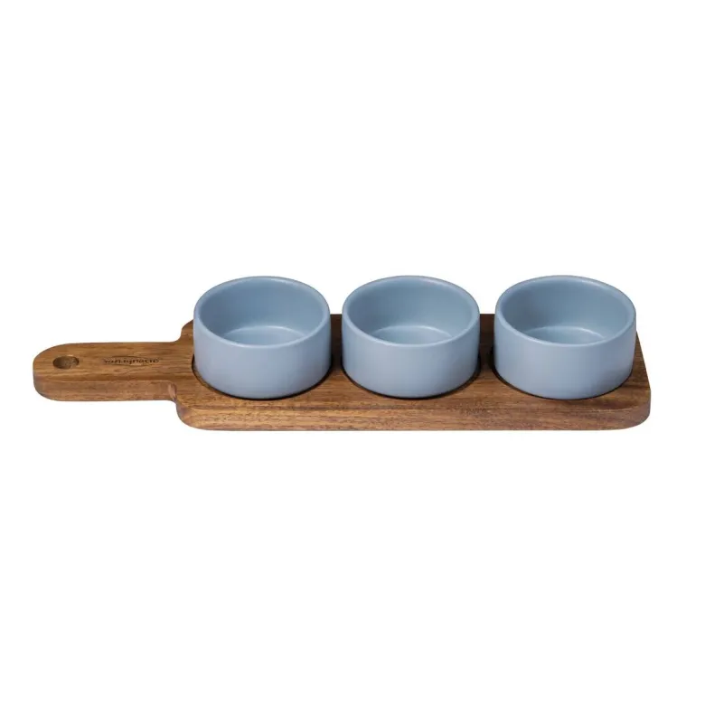 SAN IGNACIO Schalenset NOIA blau Holz D: ca. 8 cm