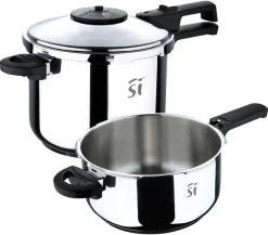 SAN IGNACIO Schnellkochtopf CRETA schwarz Edelstahl B/H/L: ca. 27x32,5x42 cm
