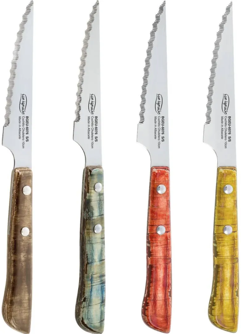 SAN IGNACIO Steakmesser-Set EVERGREEN bunt Edelstahl 4 tlg.
