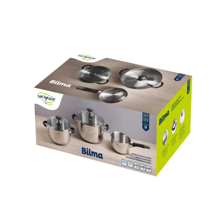 SAN IGNACIO Topfset BILMA silber Aluminium 5 tlg.