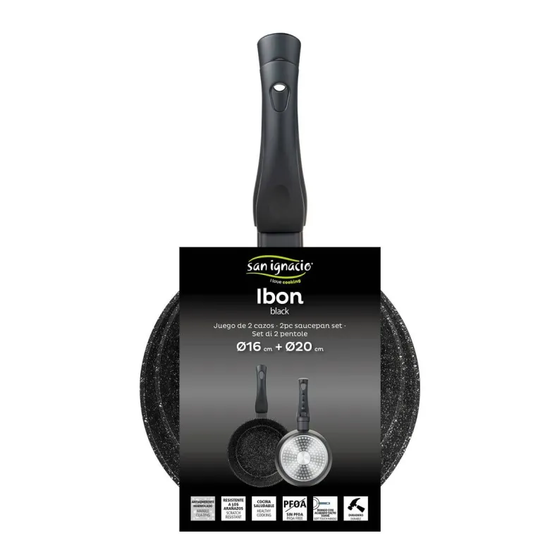 SAN IGNACIO Topf-Set IBON BLACK schwarz Aluminium