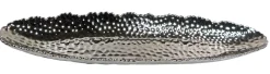 Schale silber Keramik B/L: ca. 12x49,5 cm