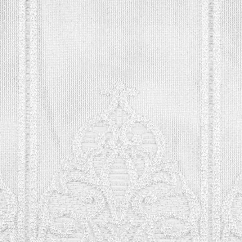 Scheibengardinen-Meterware Broché Ornament weiß H: ca. 90 cm