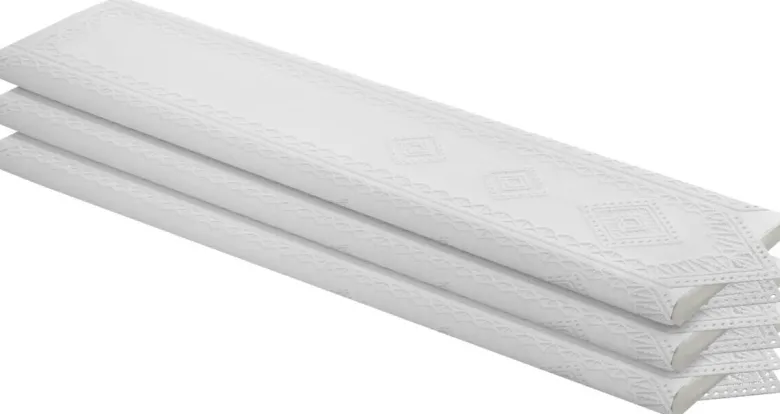 Scheibengardinen-Meterware Raute weiß H: ca. 90 cm