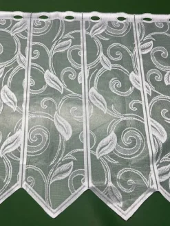 Scheibengardinen-Meterware Ranke weiß H: ca. 80 cm