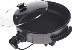 SCHÄFER Elektrische Multipfanne 20370 schwarz Metall Glas H/D: ca. 11x42 cm