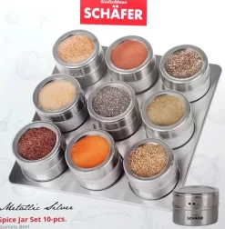 SCHÄFER Gewürzdosenset silber Edelstahl