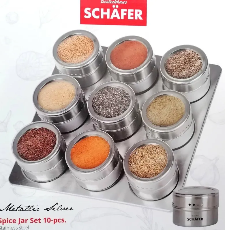 SCHÄFER Gewürzdosenset silber Edelstahl