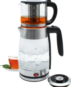 SCHÄFER Teekocher 74268 transparent Glas Stahl ca. 2,6 l