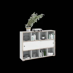Schiebetürenschrank Jesper weiß Eiche Nachbildung B/H/T: ca. 141x109x40 cm
