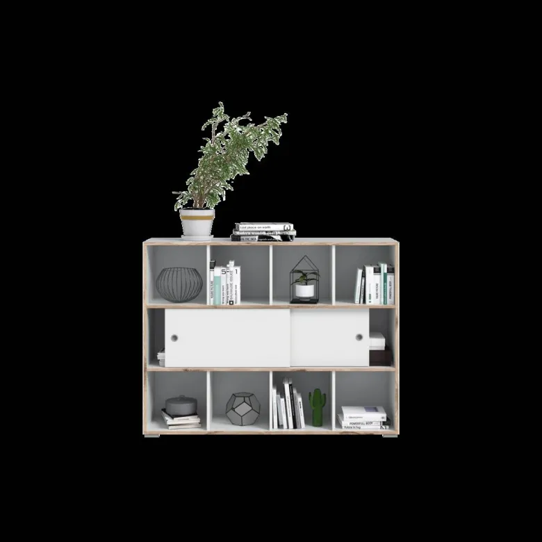 Schiebetürenschrank Jesper weiß Eiche Nachbildung B/H/T: ca. 141x109x40 cm
