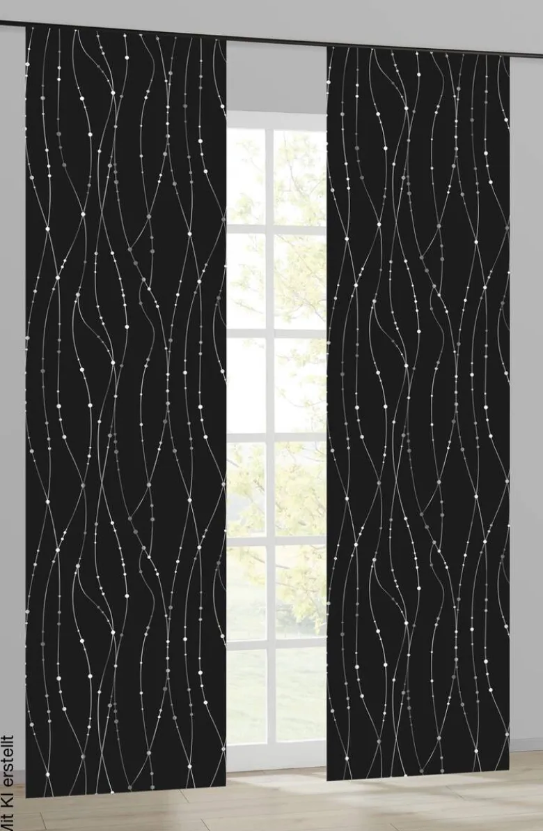 Schiebevorhang New Point schwarz B/L: ca. 60x245 cm