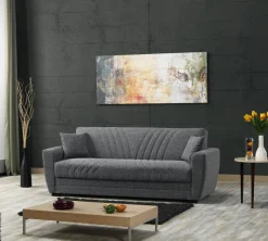 Schlafsofa Alanya grau Microfaser B/H/T: ca. 227x91x83 cm