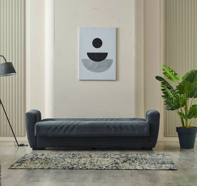 Schlafsofa Alanya grau Microfaser B/H/T: ca. 227x91x83 cm