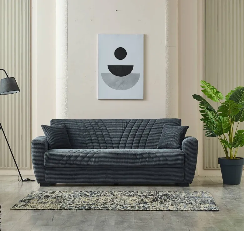 Schlafsofa Alanya grau Microfaser B/H/T: ca. 227x91x83 cm