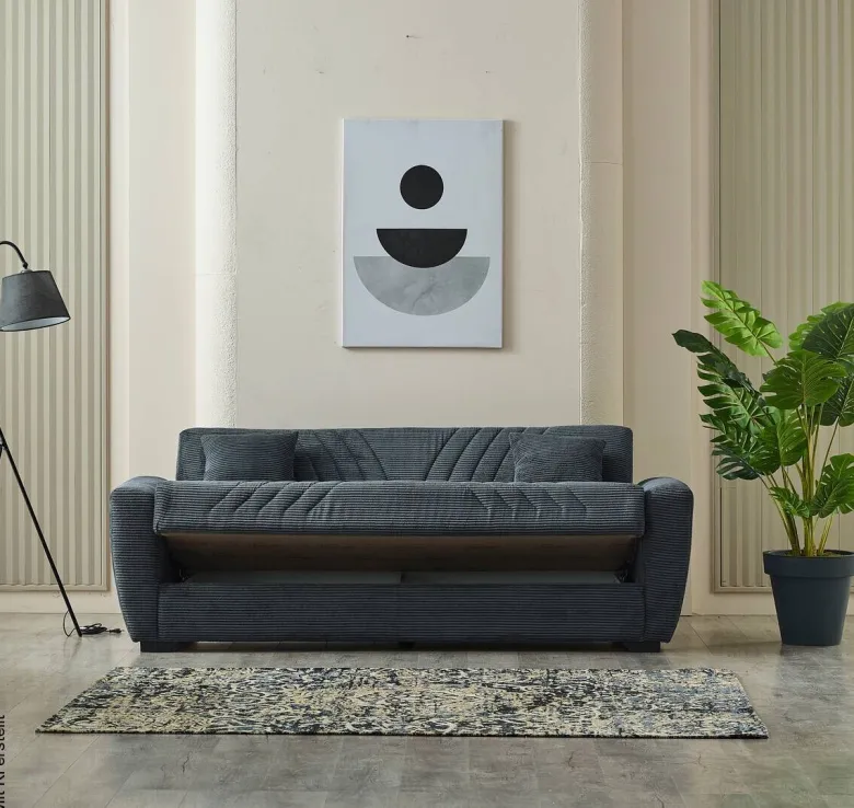Schlafsofa Alanya grau Microfaser B/H/T: ca. 227x91x83 cm