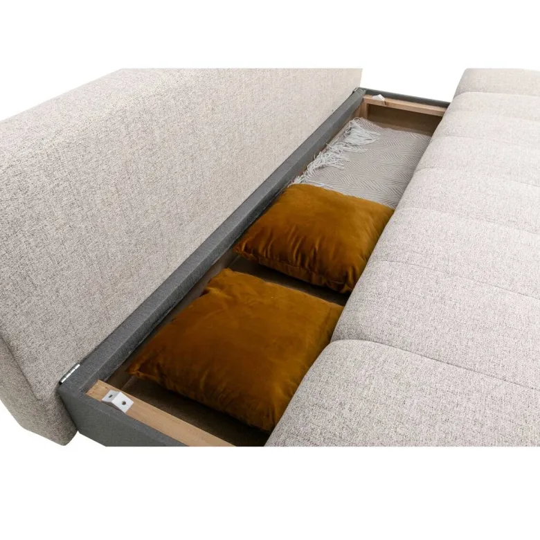 Schlafsofa Alicante hellbraun Webstoff B/H/T: ca. 195x88x95 cm